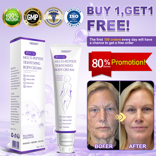 CE Certified: HISKIN® PDRN Multi-Peptide Massaging Body Roller Cream- Anti-aging, Hydrating, Skin Firming & Lifting, Skin Repair, Even Tone, Acne and Dark Spot Treatment, Wart and Mole Removal, and Psoriasis Relief.